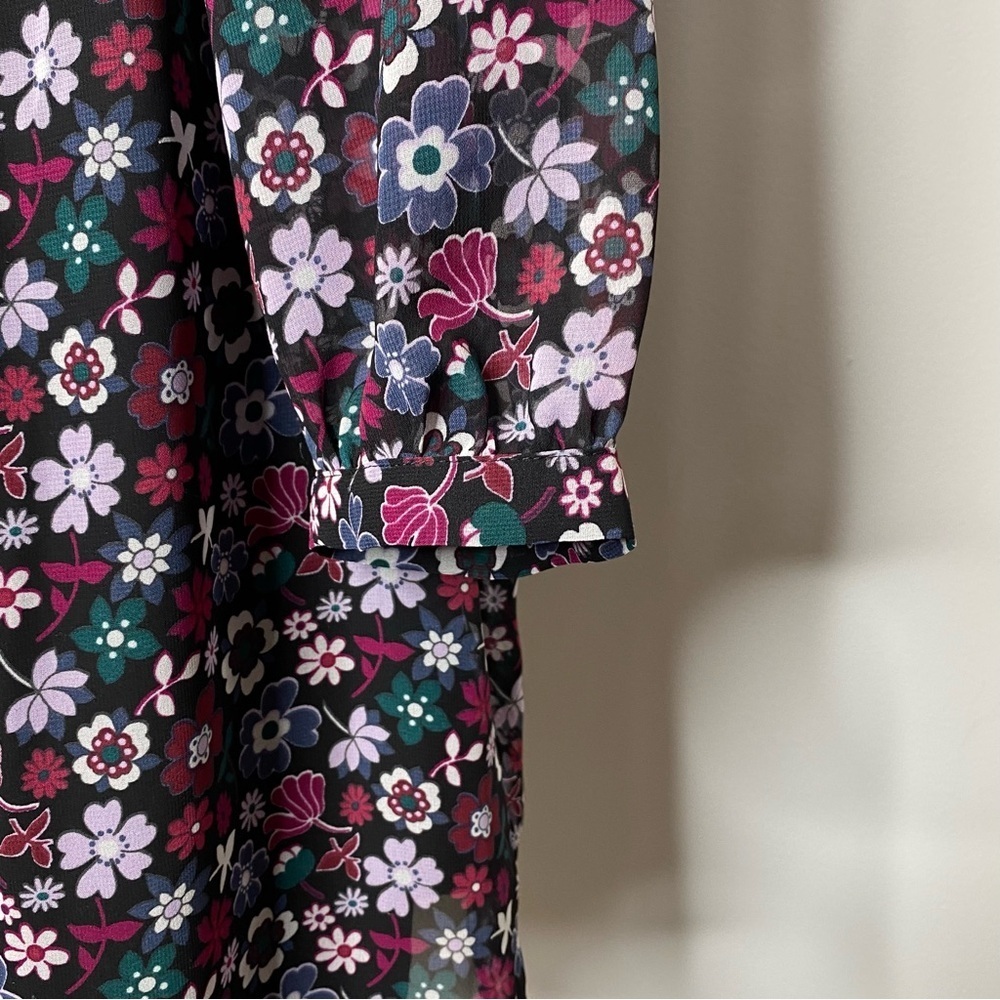Express Mod Floral Print Long Sleeve Dress - Picture 7 of 12